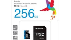 Card de Memorie MicroSDXC ADATA Premier 256GB cu Adaptor SD, Clasa 10