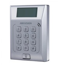 Cititor standalone cu tastatura si card proximitate Hkvision DS-K1T802M, suporta cartele MIFAE, capacitate 3000 carduri si 10000 - 1