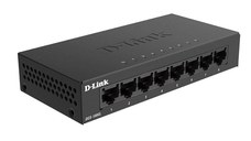 D-Link Switch DGS-108GL, 8 porturi Gigabit, Capacity 16Gbps, desktop, faramanagement, metal, negru, fara ventilator, D-link Gree