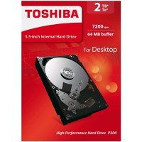 HDD Desktop TOSHIBA 2TB P300 CMR (3.5", 64MB, 7200RPM, NCQ, AF, SATA 6Gbps), retail pack - 3