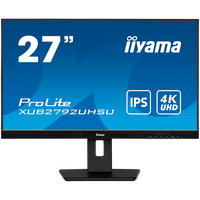 IIYAMA 27" ETE IPS-panel, 3840x2160 UHD, 4ms, 15cm height adj. stand, 300cd/m², DVI, HDMI, DisplayPort, Speakers, USB-HUB 2x 3.0 - 1