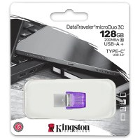 Kingston 128GB DataTraveler microDuo 3C 200MB/s dual USB-A + USB-C, EAN: 740617328165 - 3