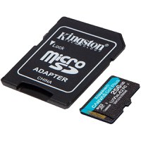 Kingston 256GB microSDXC Canvas Go Plus 170R A2 U3 V30 Card + ADP EAN: 740617301250 - 2