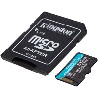 Kingston 512GB microSDXC Canvas Go Plus 170R A2 U3 V30 Card + ADP EAN: 740617301328 - 1