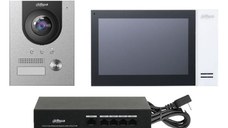 KIT Videointerfon Dahua KTP01-S2(F) Stație IP Vila Panoul frontal din aluminiu anodizat. Camera CMOS cu iluminare scăzută d