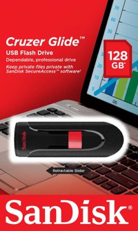 Memorie USB Flash Drive SanDisk Cruzer Glide, 128GB, USB 2.0 - 3