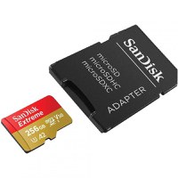 Micro Secure Digital Card SanDisk Extreme PLUS, 256GB, Clasa 10, R/W speed: up to 100MB/s/ 90MB/s, include adaptor SD (pentru te - 1