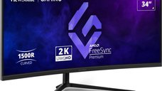 Monitor Gaming ViewSonic VX3418C-2K, 34 inch, rezolutie 3440 x 1440 pixeli, negru, garantie 2 ani
