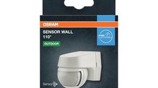OSRAM SENSOR WALL - Senzor de lumina si miscare pentru perete, 110°, 230V, IP44, dimensiuni 60x72x77mm, ajustabil 2s - 15min, Alb