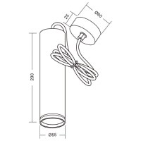 Pendul Vivalux ROUND KING, GU10, max. 35W, IP20, Ø60x1330mm, Negru, bec neinclus - 2