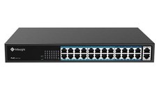 POE Switch Milesight 24 Porturi POE MS-S0224-GL, Porturi: 24X10/100MbpsPoEports(RJ45)+2X1000Mbps uplink ports, Alimentare: Built