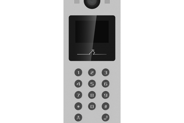 Post videointerfon de exterior pentru blocuri Hikvision DS-KD3003-E6, monitor LCD color 3.5-inch, rezolutie 480 × 320, camera v