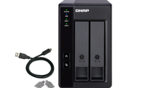 QNAP TR-002 2-Bay USB RAID Tower, 2.5/3.5 SATA 6Gbps HDD Support, USB 3.1 Type-C, 36W Power Adapter, 2-Year Warranty
