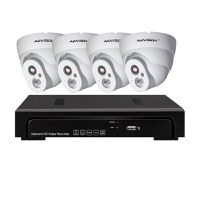 Sistem supraveghere video IP PoE 4 camere dome 1080P Aevision - 1