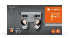 Spot LED cvadruplu ajustabil Ledvance DECOR JUPITER SQUARE, 22W, 2000 lm, lumina calda 3000K, IP20, 260x260mm, Argintiu, clasa energetica F