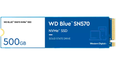 SSD WD Blue SN570 500GB M.2 2280 PCIe Gen3 x4 NVMe TLC, Read/Write: 3500/2300 MBps, IOPS 360K/390K, TBW: 300