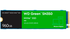 SSD WD Green SN350 960GB M.2 2280 PCIe Gen3 x3 NVMe TLC, Read/Write: 2400/1900 MBps, IOPS 340K/380K, TBW: 80