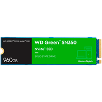SSD WD Green SN350 960GB M.2 2280 PCIe Gen3 x3 NVMe TLC, Read/Write: 2400/1900 MBps, IOPS 340K/380K, TBW: 80 - 1