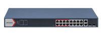 Switch 16 porturi POE Hikvision DS-3E1318P-EI(B), L2, Smart Managed, 16 × 100 Mbps PoE RJ45 ports si 2 × porturi gigabit, Putere - 1