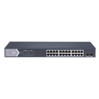 Switch 24 porturi Gigabit Hikvision DS-3E1526P-SI, L2, Smart Managed, 24 × gigabit PoE ports si 2 × gigabit fiber optical ports, - 1