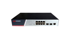 Switch Hikvision DS-3E2510P(B), Switching Capacity 336 Gbps, 8 Gigabit Poe electrical ports and 2 Gigabit / 100M SFP optical por