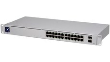 Ubiquiti UniFi Switch 24 is a fully managed Layer 2 switch with (24) Gigabit Ethernet ports and (2) Gigabit SFP ports for fiber