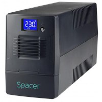 UPS Spacer Line Int. cu management, LCD, 800VA/ 480W, AVR, 2 x socket Schuko, display LCD, 1 x baterie 12V/9Ah, conector USB, co - 1