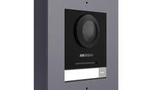 Videointerfon IP Hikvision DS-KD8003-IME1(B)/FL pentru exterior, montaj ingropat, 1 buton, 2000 utilizatori