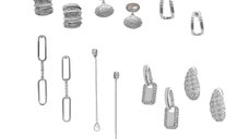 Cercei ALDO argintii, PARTY ESSENTIALS 973, din metal