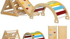 AIYAPLAY Cadru de Cățărat Interior 7 in 1 cu Tobogan Multicolor | Aosom Romania