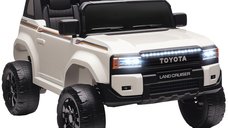 AIYAPLAY Mașină Electrică pentru Copii TOYOTA Land Cruiser 12V cu Telecomandă, Alb, Vârsta 3-6 Ani