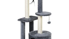 Ansamblu Pisici pe mai multe nivele, Stalpi de zgariat imbracati in Sisal, Material ecologic, 147 cm PawHut | Aosom RO