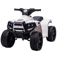 ATV electric pentru copii HOMCOM, lumini si claxon, negru/alb | Aosom RO - 1