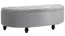 Bancă de Depozitare HOMCOM Tapițată cu Catifea, 120x46x42 cm, Gri | Aosom Romania