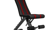 Banca Fitness Pliabila SPORTNOW - Bancă Abdominală Multifuncțională cu Spătar Reglabil pe 6 Niveluri, Negru | Aosom Romania