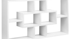 Biblioteca de Perete HOMCOM, Rafturi Spatioase 85x47.5x14.5 cm, Alb | Aosom Romania