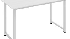 Birou HOMCOM pentru Computer cu Picioare Ajustabile, 120x60x76 cm, Alb | Aosom Romania