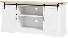 Bufet HOMCOM cu 2 usi glisante si rafturi reglabile, 150L x 40P x 72H cm, lemn alb stejar | Aosom Romania