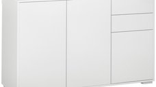 Bufet Modern HOMCOM Antric cu 2 Sertare Push-Click, Alb, 117 cm x 36 cm x 74 cm