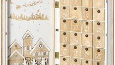 Calendar de Advent HOMCOM - Calendar de Craciun cu decoratiuni tematice in forma de carte