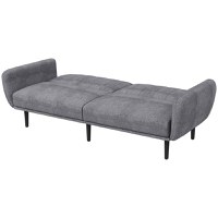 Canapea extensibilă HOMCOM cu 3 locuri cu spătar rabatabil pe 3 niveluri, canapea modernă din material textil și picioare din lemn, 208x84x82cm - 1