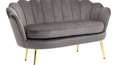 Canapea HOMCOM din catifea pentru 2 persoane, 130x63x73cm, maro | Aosom Romania