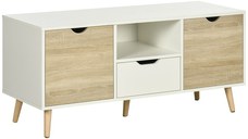 Comoda pentru TV de pana la 50 inch HOMCOM cu dulapuri si sertare, natural | Aosom Romania