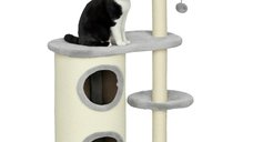 Copac de Zgariat PawHut pentru Pisici, Stalpi din Sfoara de Sisal, Plus Moale, Design Multifunctional, Jucarie cu Minge, Gri, 59x35x100 cm | Aosom Romania