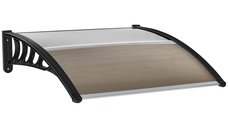 Copertina Outsunny din Policarbonat si Aluminiu 100x100cm pentru Protectia Usilor si Feroneriilor Exterioare | Aosom Romania