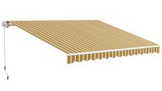 Copertina Pliabila Outsunny pentru Exterior, Tip Roll-Up cu Manivela, 350x250 cm, Galben | Aosom Romania