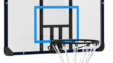 Coș de Baschet SPORTNOW de Perete, Mini Coș cu Panou Indestructibil și Cerc din Oțel, 113x61x73 cm, Negru | Aosom Romania