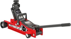 Cric hidraulic HOMCOM extra plat, capacitate 2500 kg, ridicare 80-360 mm, 53 x 20,5 x 17,5 cm, rosu