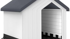 Cușcă PawHut pentru câini mici, adăpost exterior impermeabil cu fereastră, 62x61x60 cm, gri | Aosom Romania