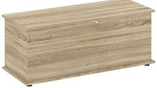 Cutie de depozitare HOMCOM, banc cu capac rabatabil si balamale de siguranta, 100 x 40 x 40 cm, finisaj natural | Aosom Romania